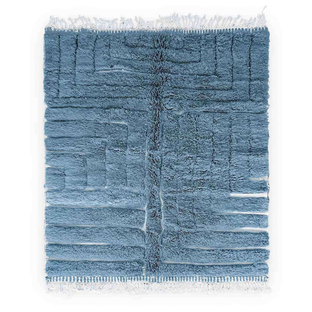 Custom Beni Ourain Rug - Blue Compass