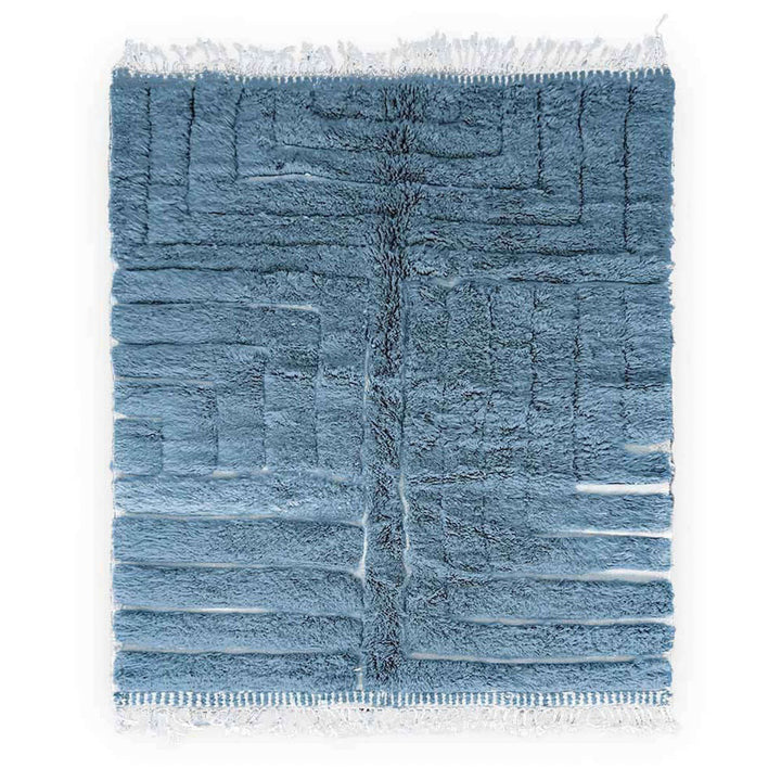 Custom Beni Ourain Rug - Blue Compass
