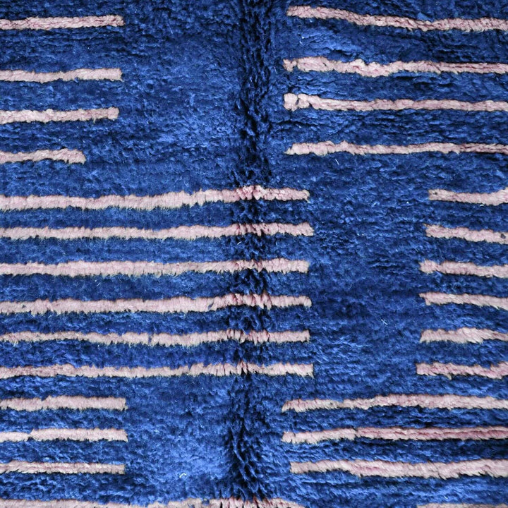 Authentic Custom Beni Ourain Rug -  Midnight Blue &amp; Blush Pink