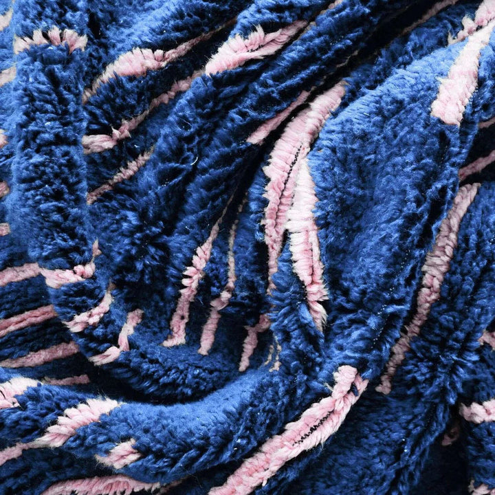 Authentic Custom Beni Ourain Rug -  Midnight Blue &amp; Blush Pink