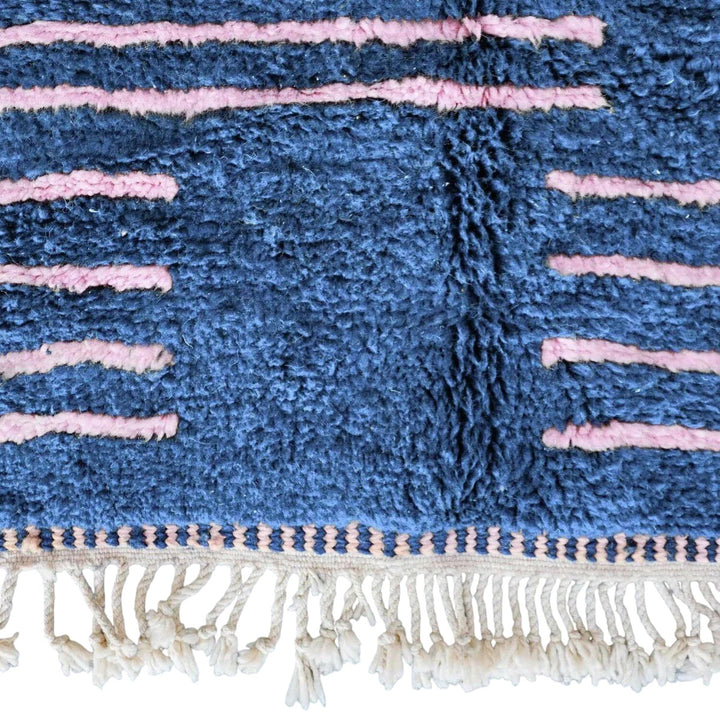 Custom Beni Ourain Rug -  Midnight Blue &amp; Blush Pink