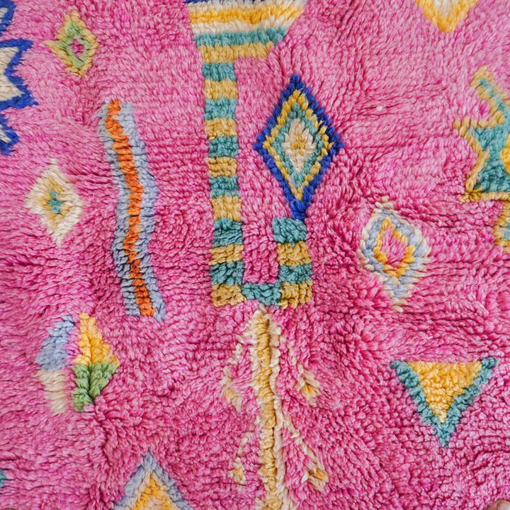 Authentic Custom Beni Ourain Rug | Sunset Oasis Vibrant Pink &amp; Orange