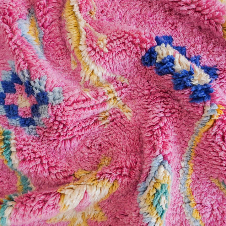Authentic Custom Beni Ourain Rug | Sunset Oasis Vibrant Pink &amp; Orange