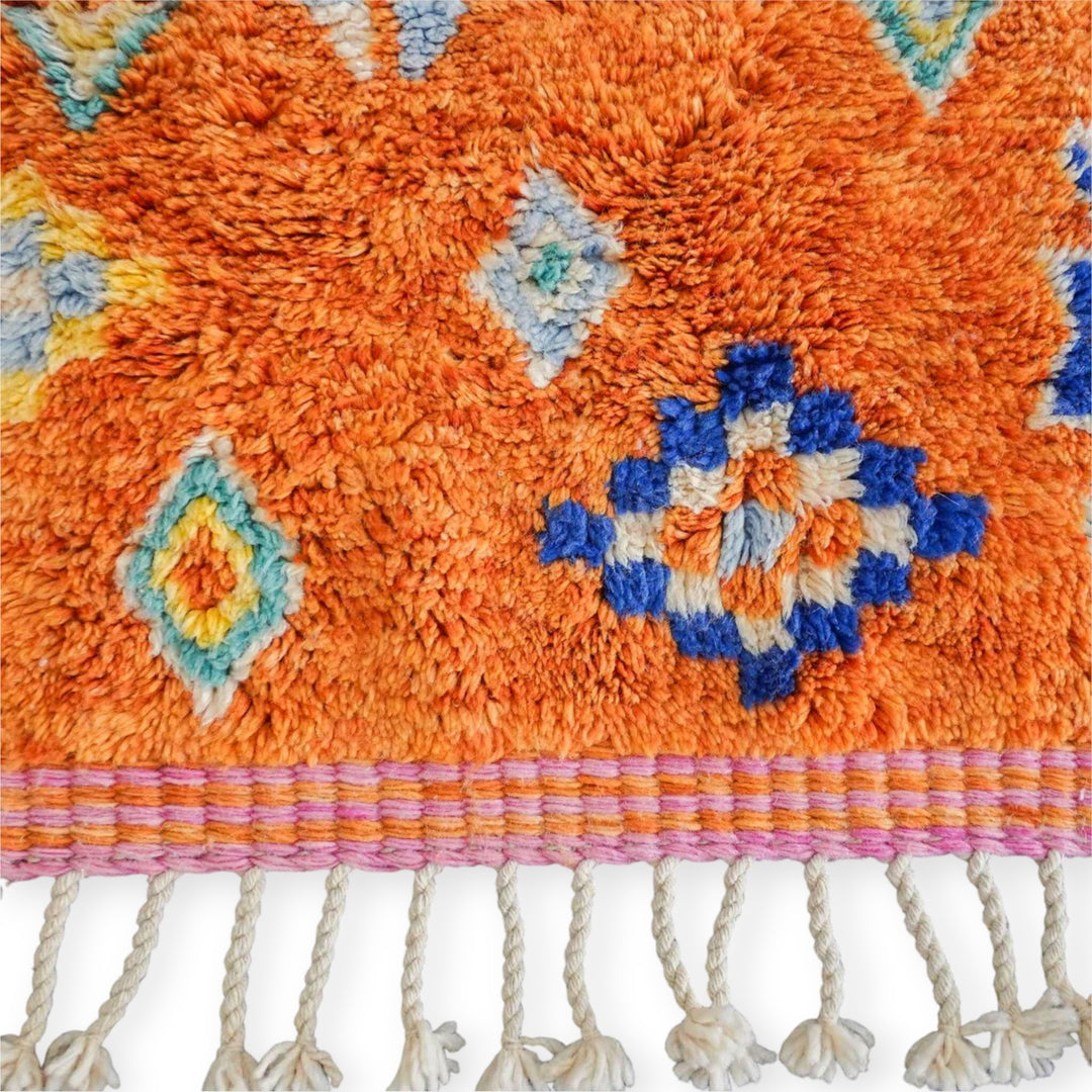 Authentic Custom Beni Ourain Rug | Sunset Oasis Vibrant Pink &amp; Orange