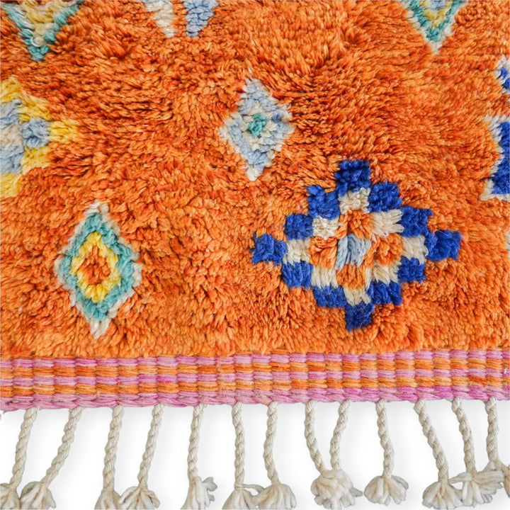 Authentic Custom Beni Ourain Rug | Sunset Oasis Vibrant Pink &amp; Orange
