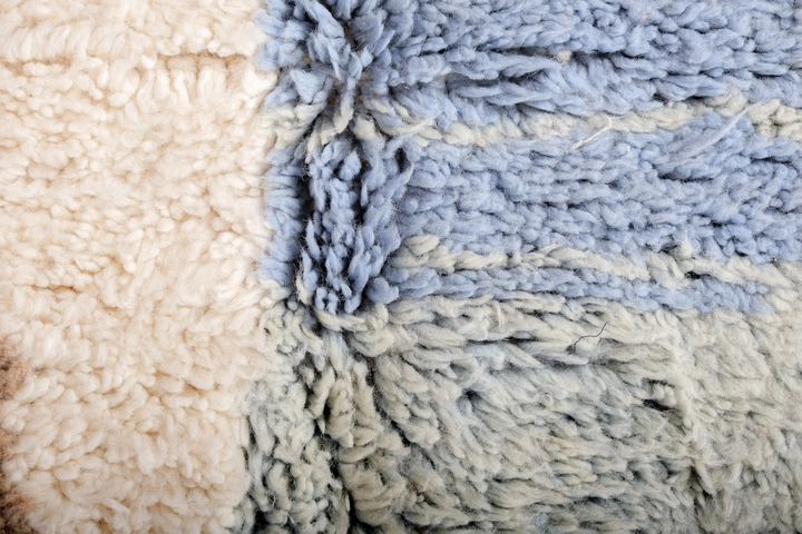 Custom Beni Ourain Rug | Abstract Blue &amp; Green Accents
