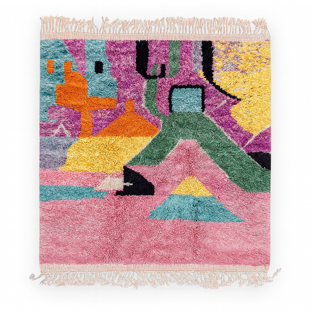 Custom Beni Ourain Rug – Abstract Colorblock