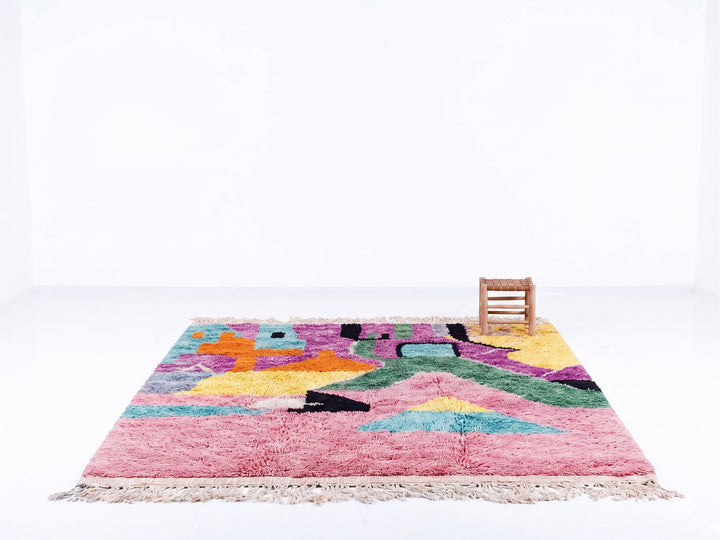 Authentic Custom Beni Ourain Rug – Abstract Colorblock