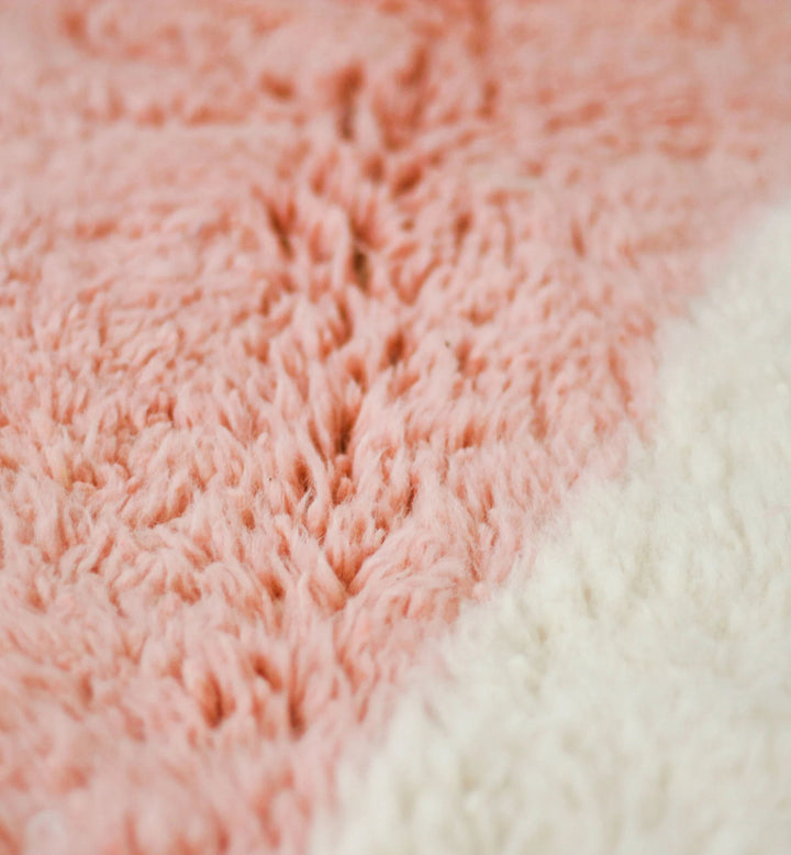 Authentic Custom Beni Ourain Rug | Abstract Geometric Pink &amp; Ochre