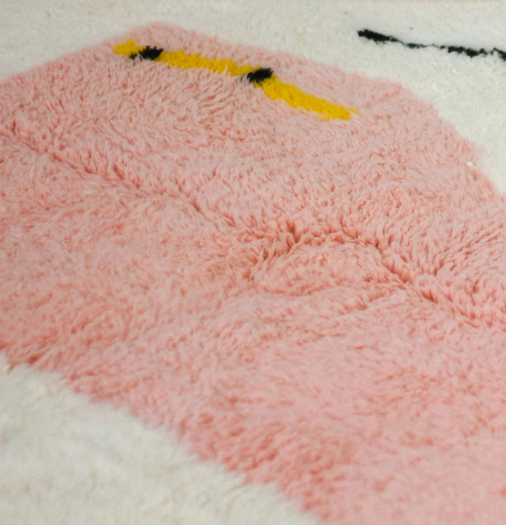 Authentic Custom Beni Ourain Rug | Abstract Geometric Pink &amp; Ochre