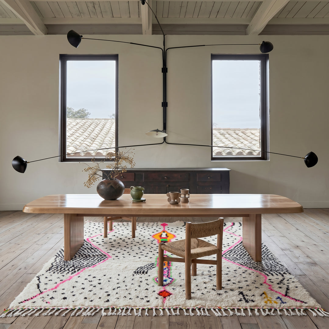 Custom Beni Ourain Rug | Abstract Geometric Accents &amp; Black Dots