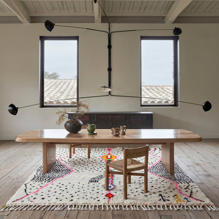 Custom Beni Ourain Rug | Abstract Geometric Accents &amp; Black Dots