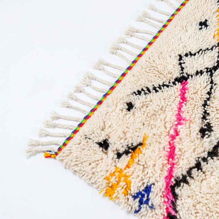 Custom Beni Ourain Rug | Abstract Geometric Accents &amp; Black Dots