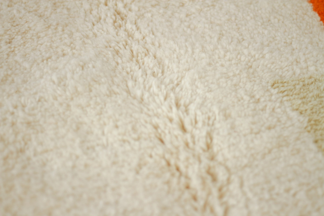 Custom Beni Ourain Rug | Abstract Orange, Gray &amp; Rose Color Block