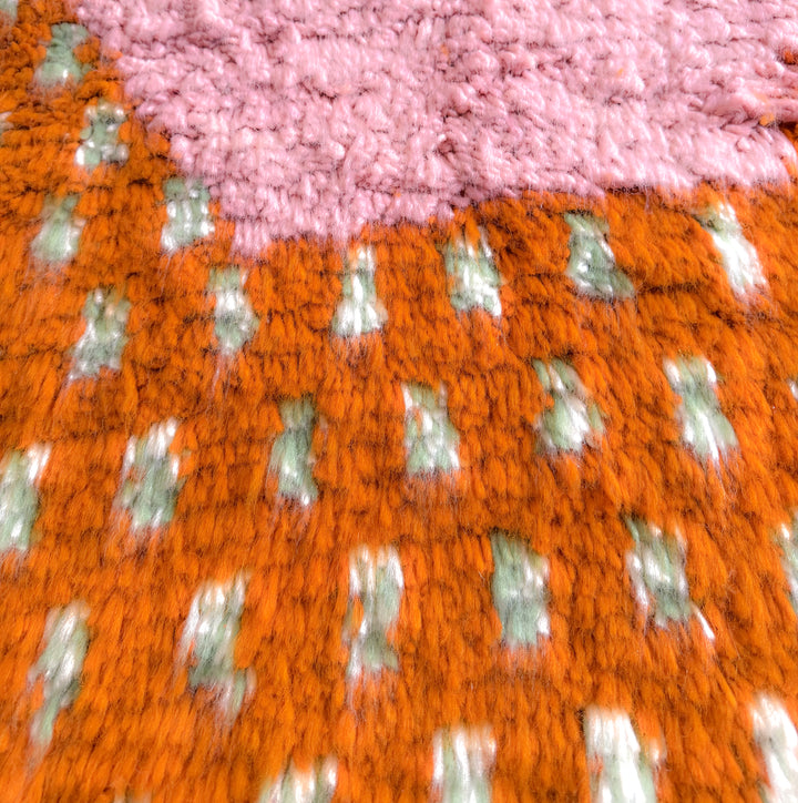 Authentic Custom Beni Ourain Rug | Abstract Pink Sunset Mirage