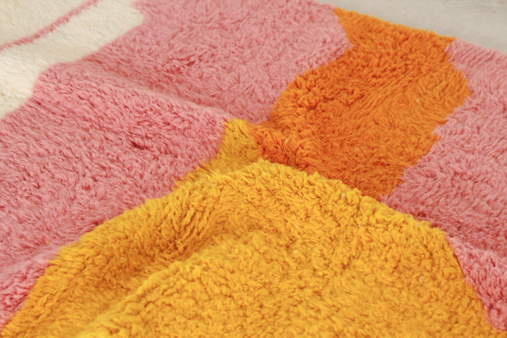 Custom Beni Ourain Rug |Abstract Sunset Color Block