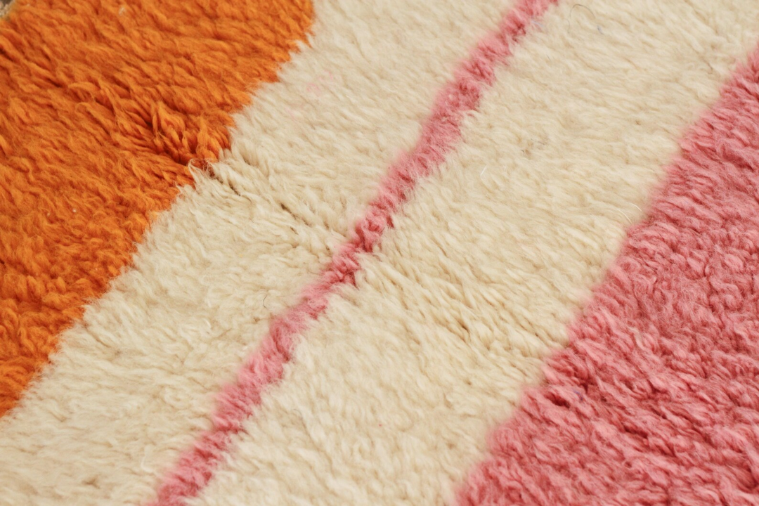 Custom Beni Ourain Rug |Abstract Sunset Color Block