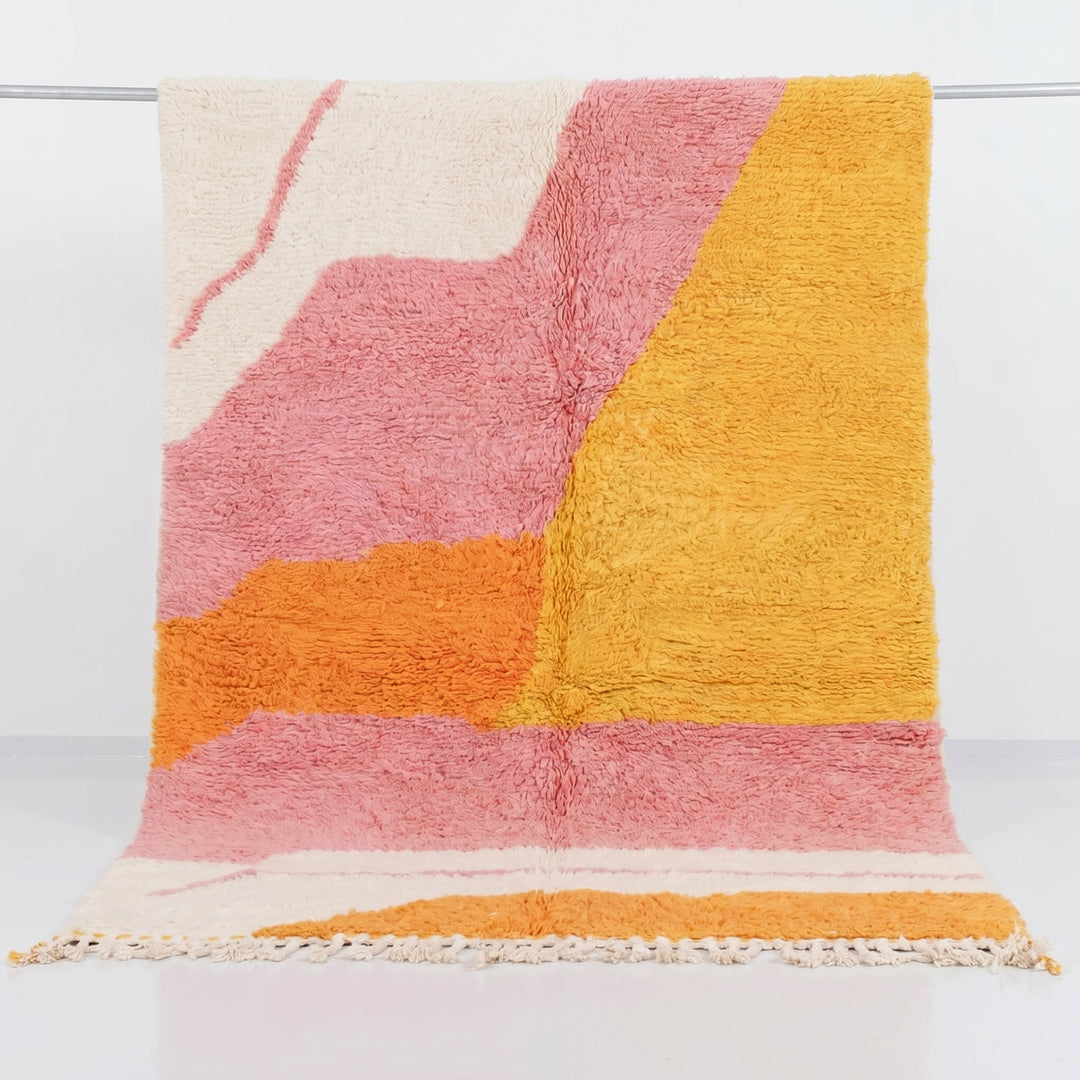 Custom Beni Ourain Rug |Abstract Sunset Color Block