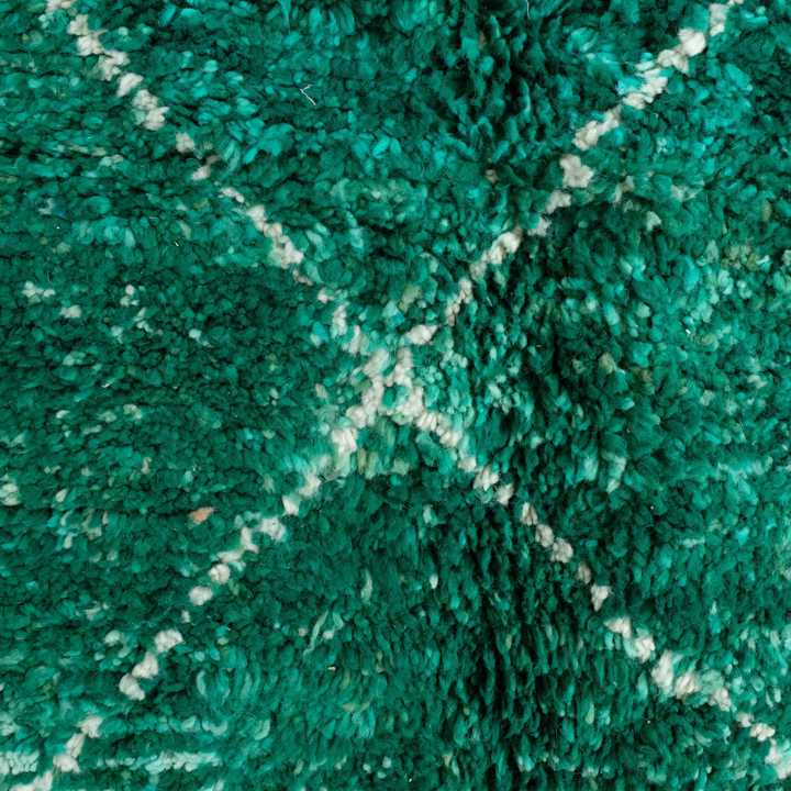 Authentic Custom Beni Ourain Rug | Authentic Deep Green Diamond Motif