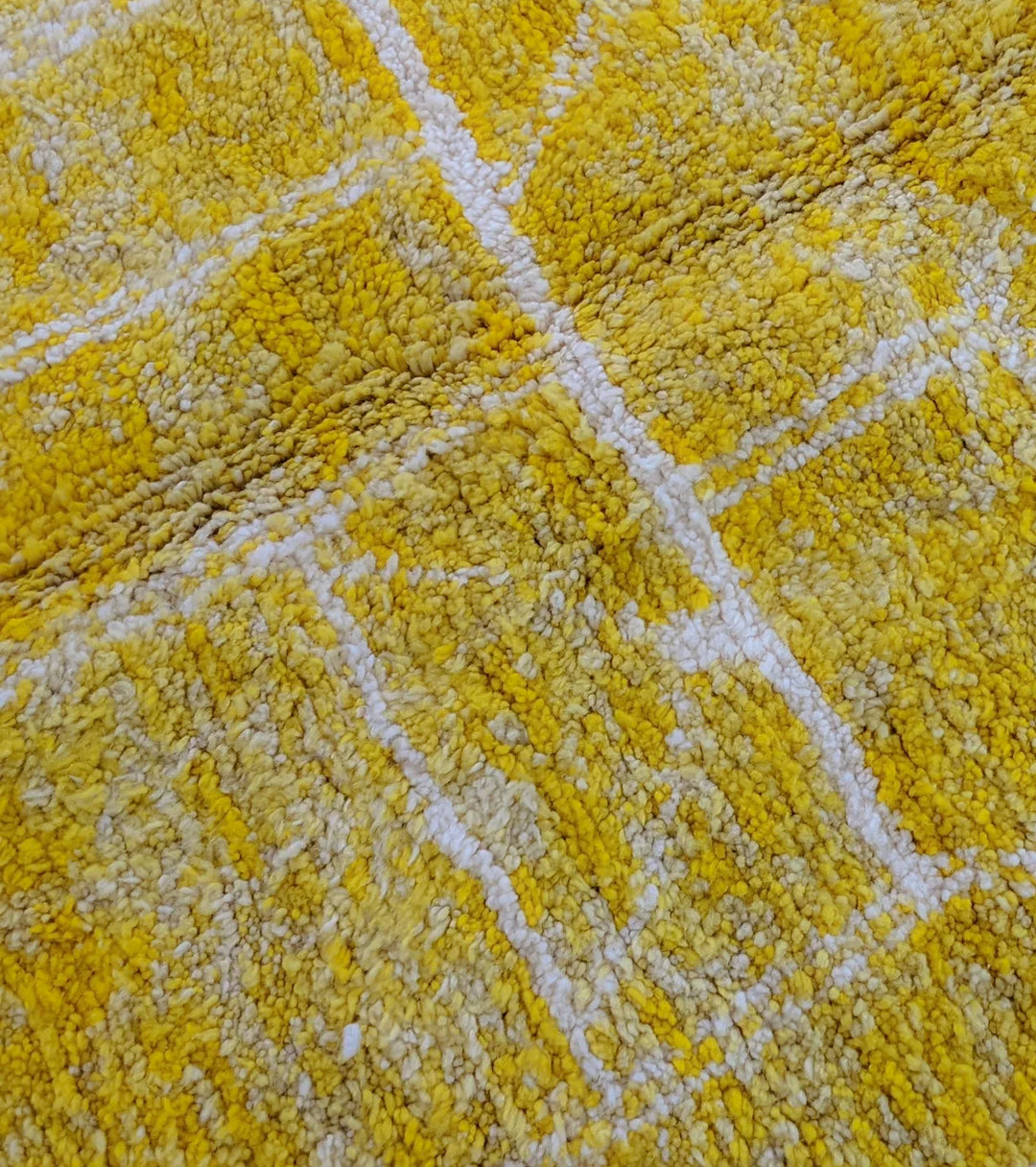 Custom Beni Ourain Rug | Bright Yellow Beni Ourain Geometric
