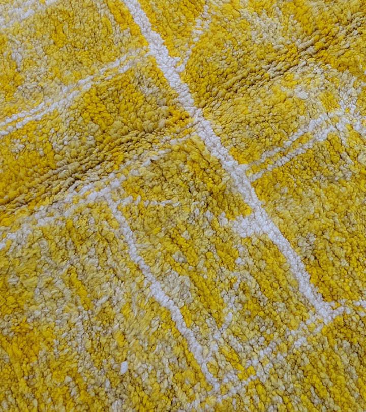 Custom Beni Ourain Rug | Bright Yellow Beni Ourain Geometric