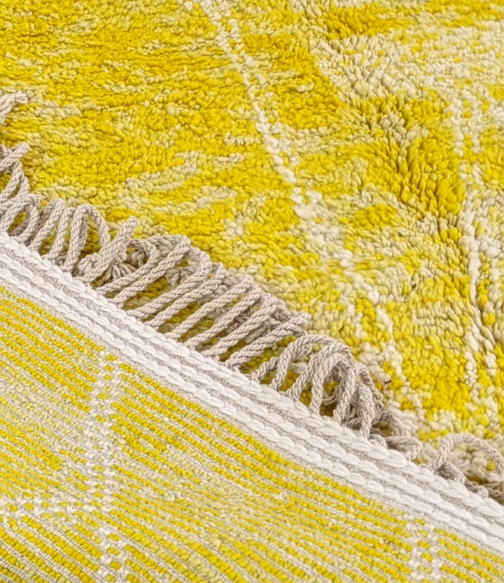 Custom Beni Ourain Rug | Bright Yellow Beni Ourain Geometric