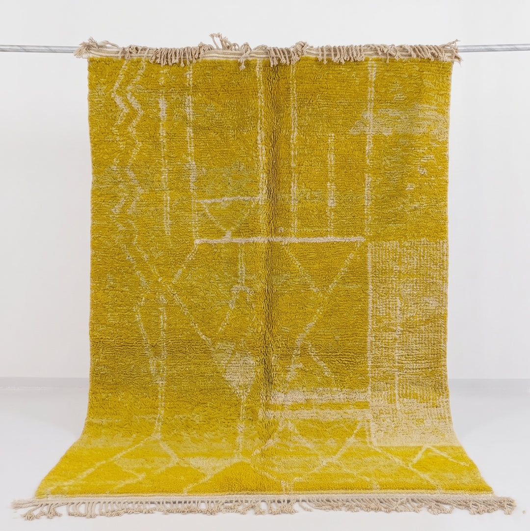 Custom Beni Ourain Rug | Bright Yellow Beni Ourain Geometric