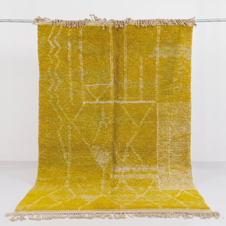 Custom Beni Ourain Rug | Bright Yellow Beni Ourain Geometric