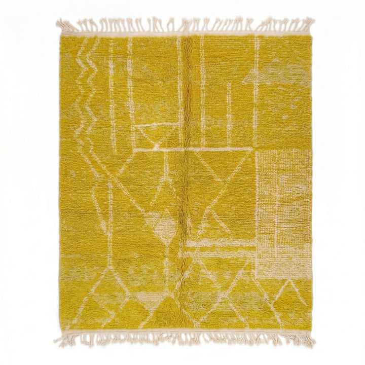 Custom Beni Ourain Rug | Bright Yellow Beni Ourain Geometric