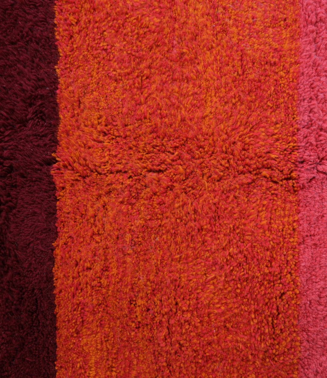 Tapis Beni Ourain sur mesure | Bordeaux et orange coucher de soleil