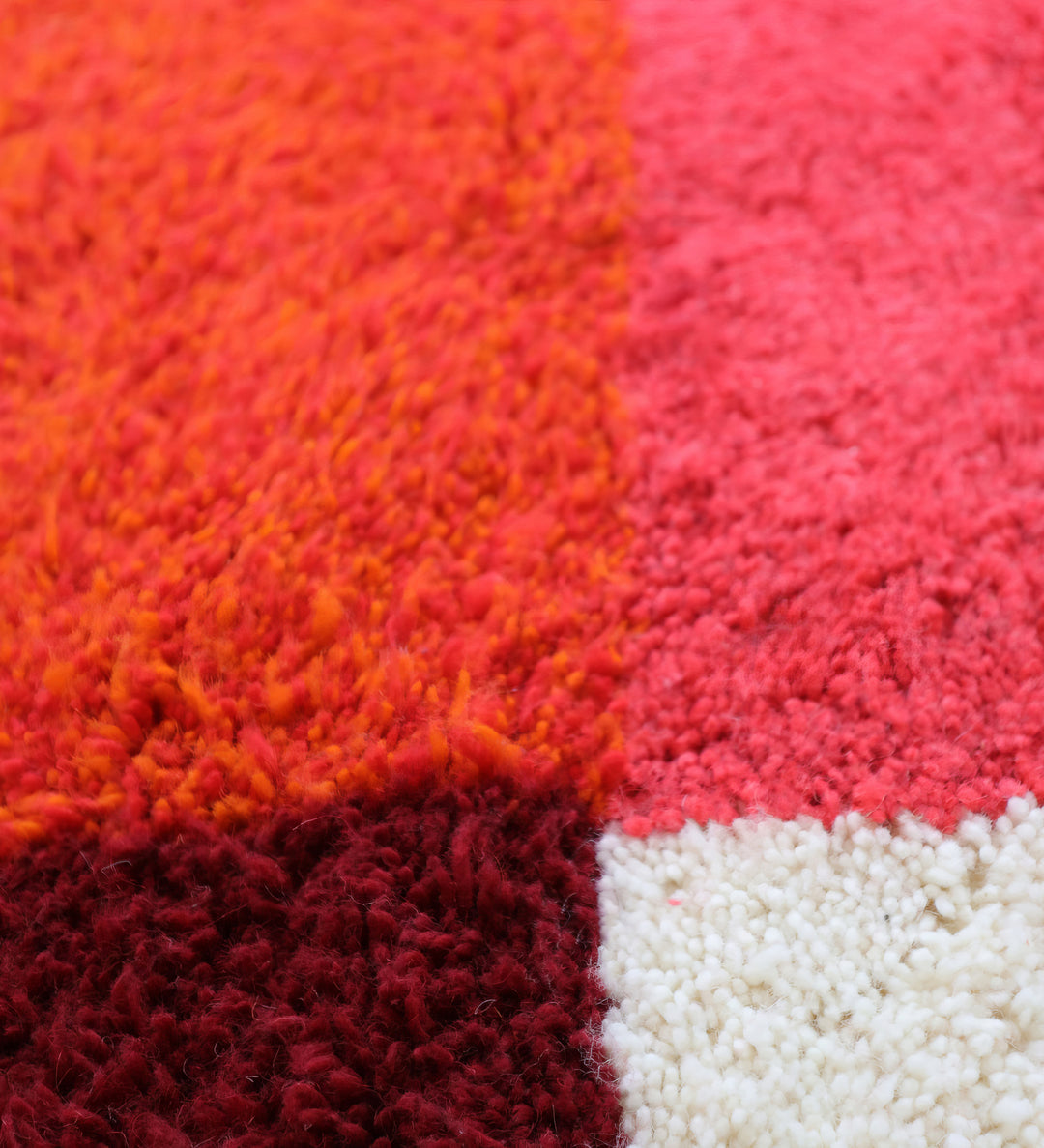 Tapis Beni Ourain sur mesure | Bordeaux et orange coucher de soleil