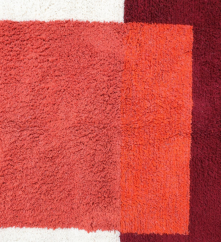 Custom Moroccan Round Rug – Abstract Warm Color Block Design