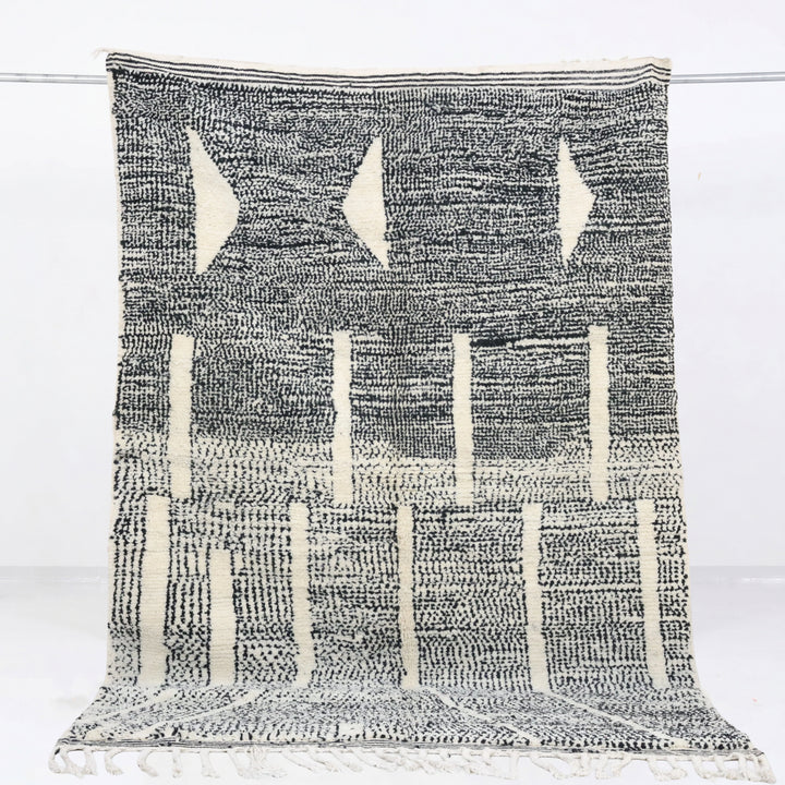Custom Beni Ourain Rug | Charcoal Heather &amp; Bold Ivory Geometric