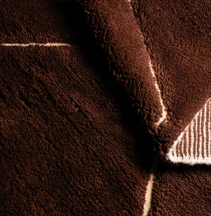 Authentic Custom Beni Ourain Rug | Chocolate Brown Diamond Trellis