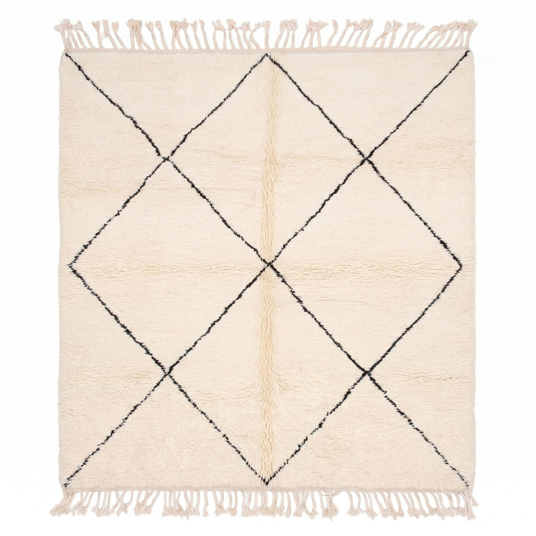 Custom Beni Ourain Rug | Classic Large Diamond Design