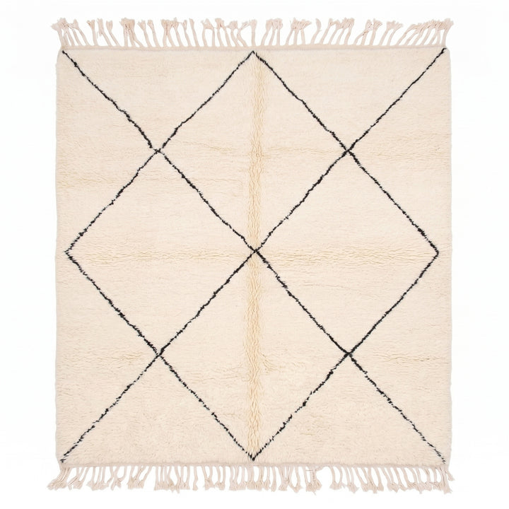 Authentic Custom Beni Ourain Rug | Classic Large Diamond Design