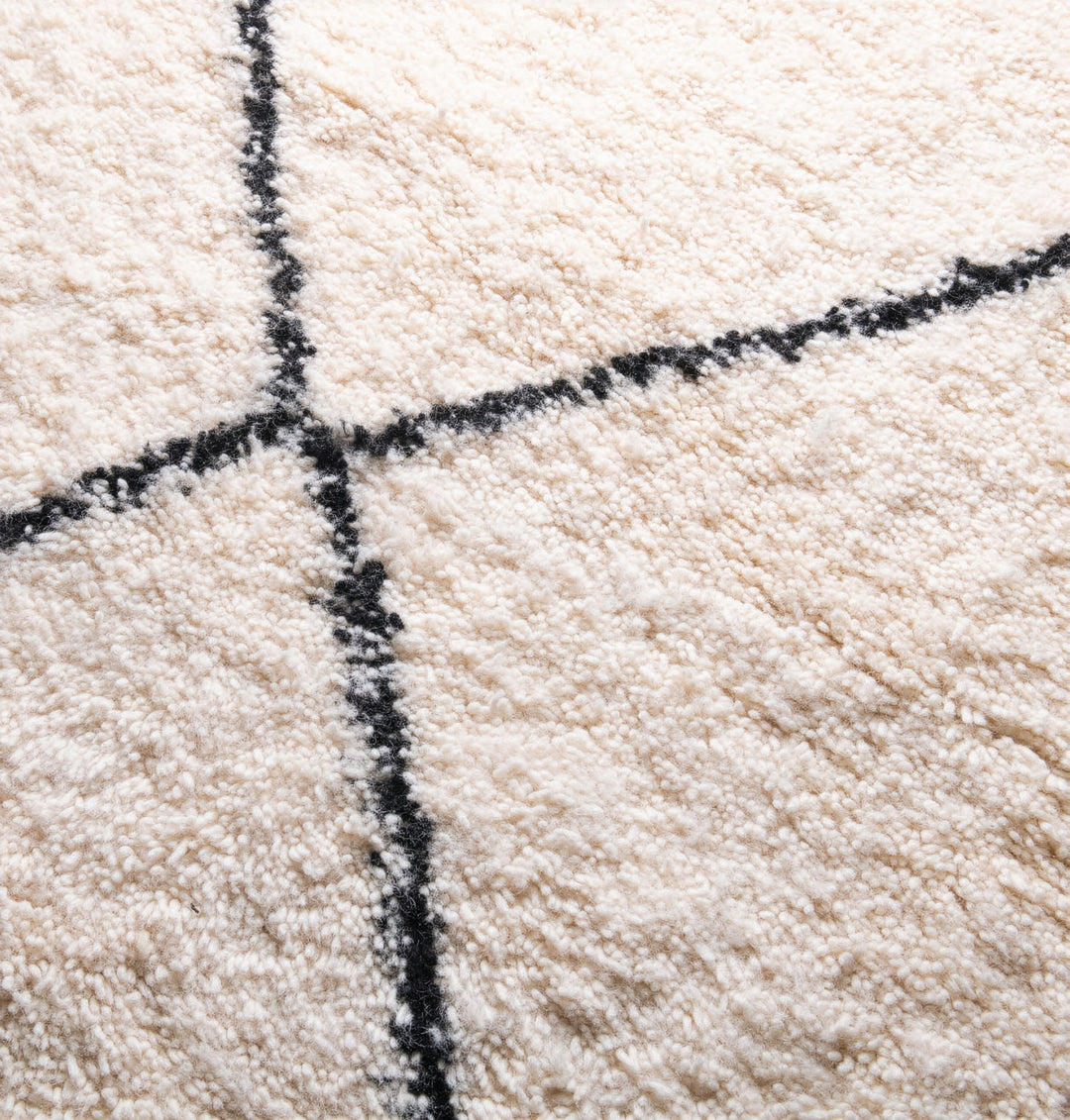 Authentic Custom Beni Ourain Rug | Classic Minimalist Black Diamond