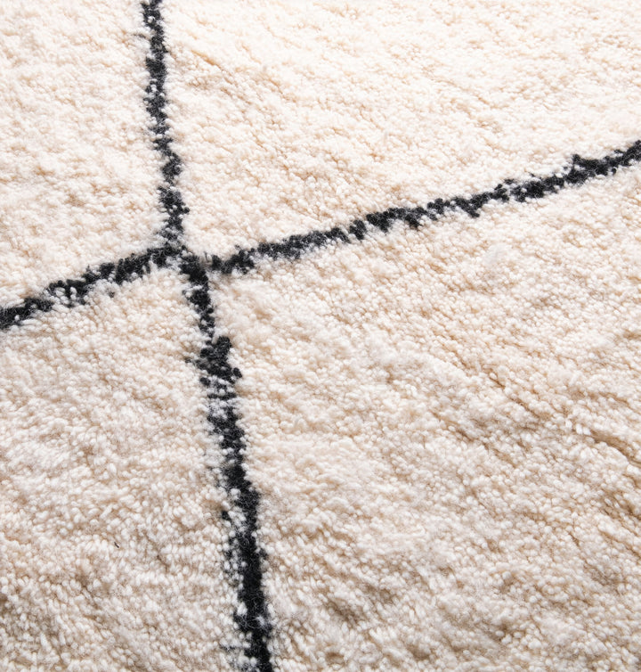 Authentic Custom Beni Ourain Rug | Classic Minimalist Black Diamond