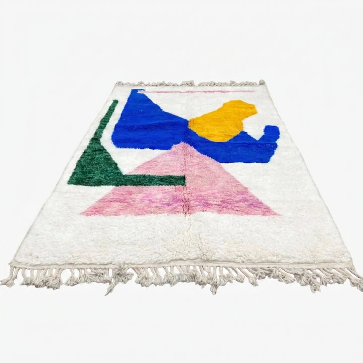 Authentic Custom Beni Ourain Rug | Colorful Modern Geometric Art