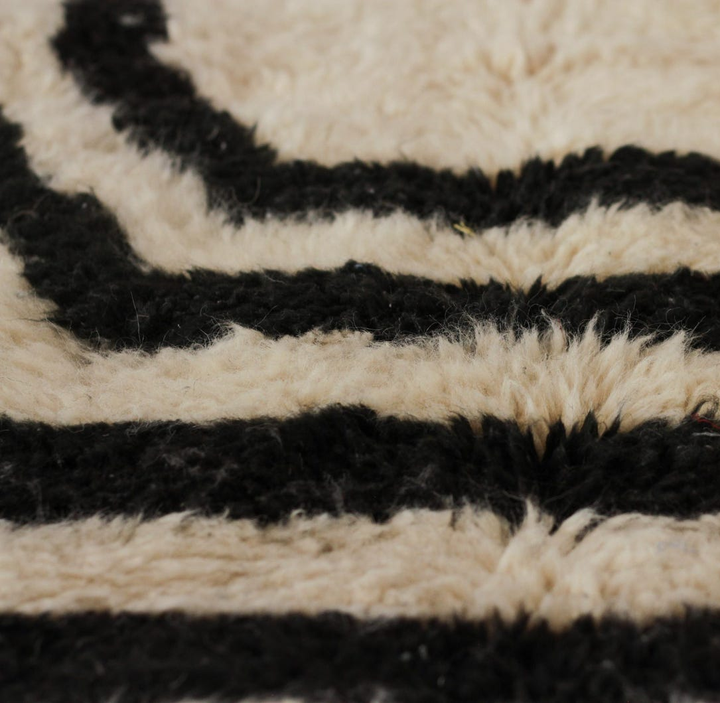 Custom Beni Ourain Rug | Concentric Black Hexagon on Cream