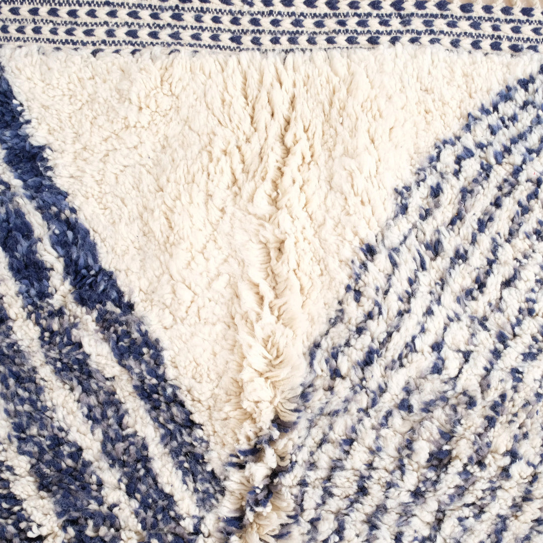 Custom Beni Ourain Rug | Contemporary Navy Geometric Design