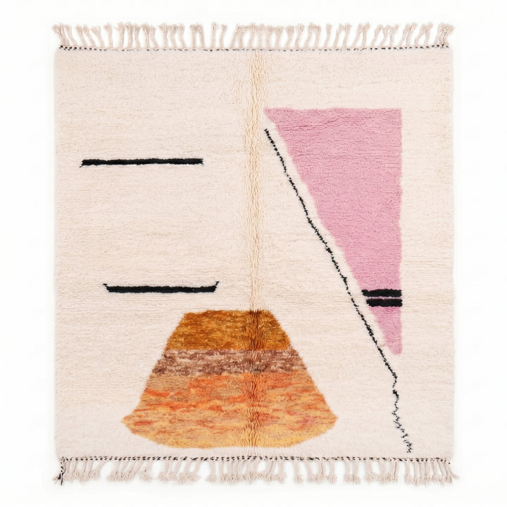 Custom Beni Ourain Rug | Contemporary Sunset Geometric