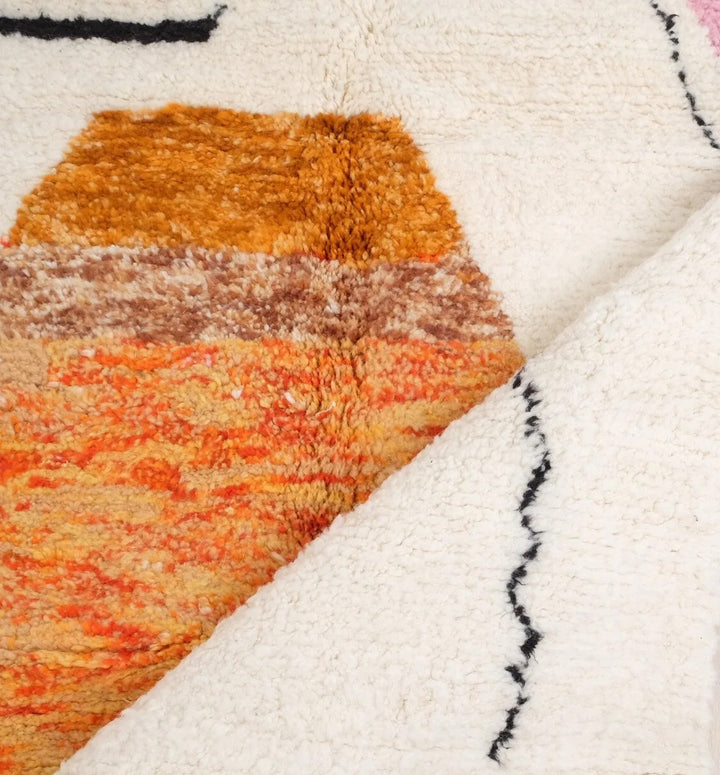 Custom Moroccan Round Rug – Contemporary Sunset Geometric