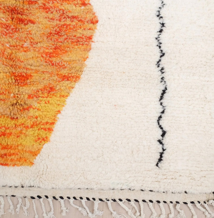 Authentic Custom Beni Ourain Rug  | Contemporary Sunset Geometric