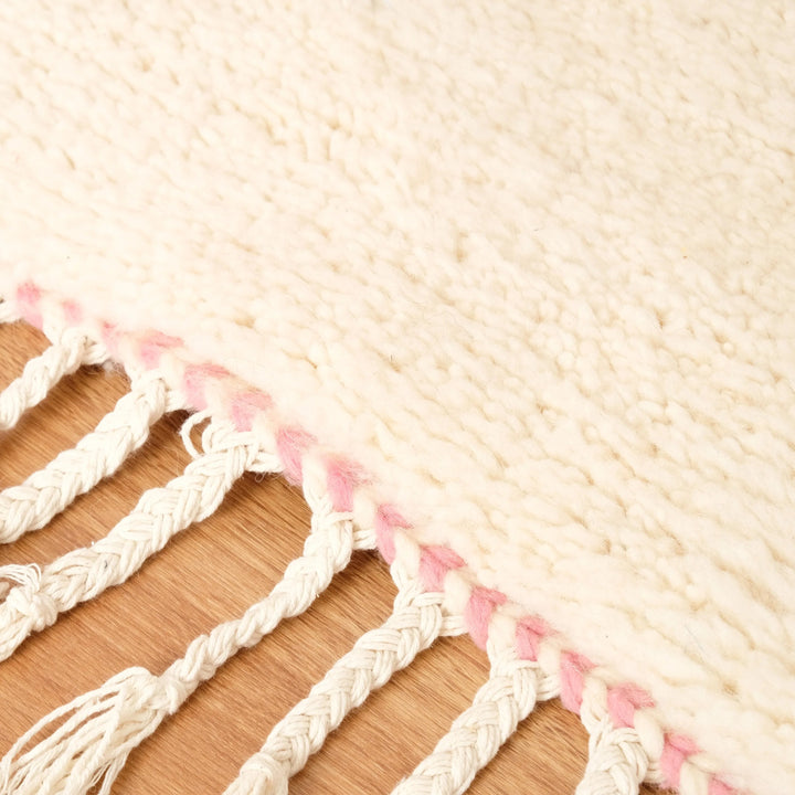 Custom Beni Ourain Rug | Cream Base with Vibrant Abstract Art Motifs