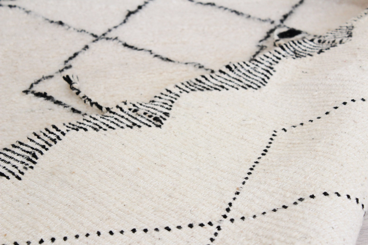 Custom Beni Ourain Rug | Cream &amp; Charcoal Geometric Diamond