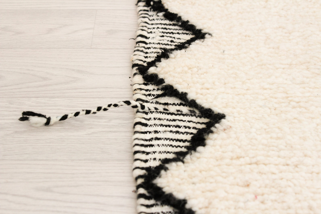 Custom Beni Ourain Rug | Cream &amp; Charcoal Geometric Diamond