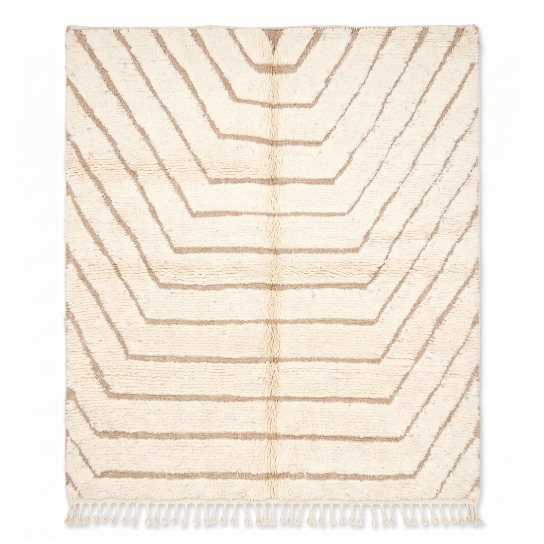 Authentic Custom Beni Ourain Rug | Cream &amp; Natural Beige