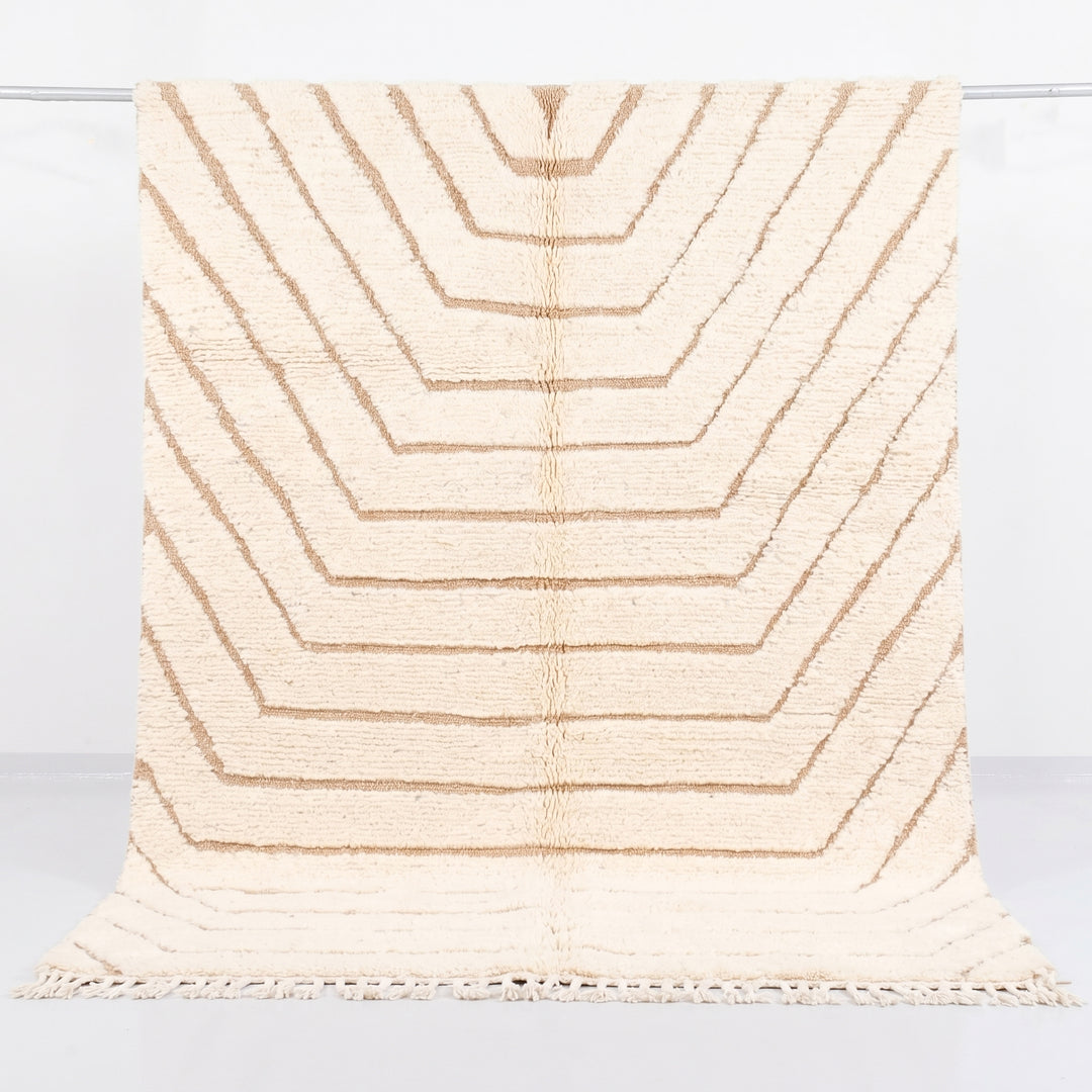Authentic Custom Beni Ourain Rug | Cream &amp; Natural Beige