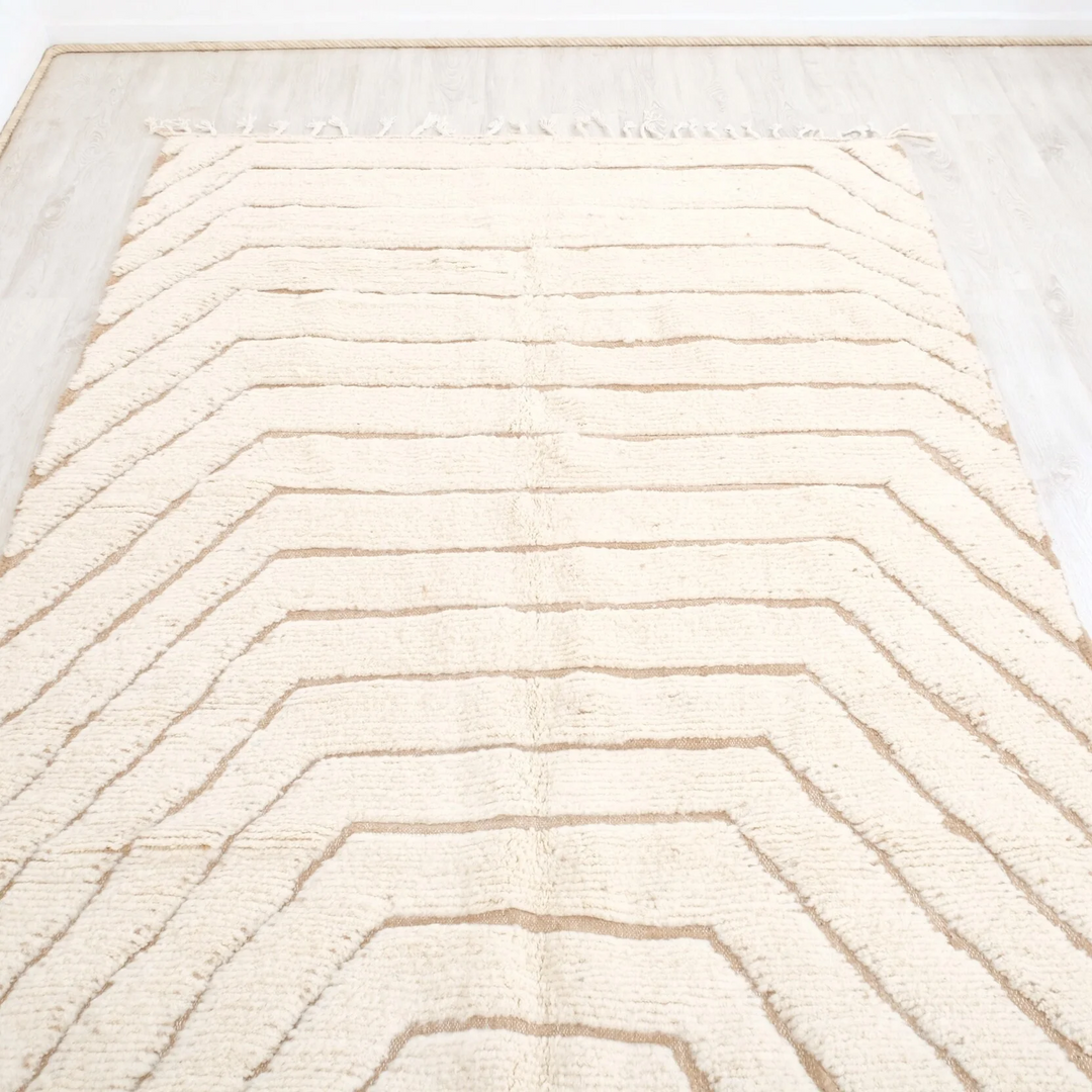 Beni Ourain Moroccan Runner Rug – Cream &amp; Natural Beige